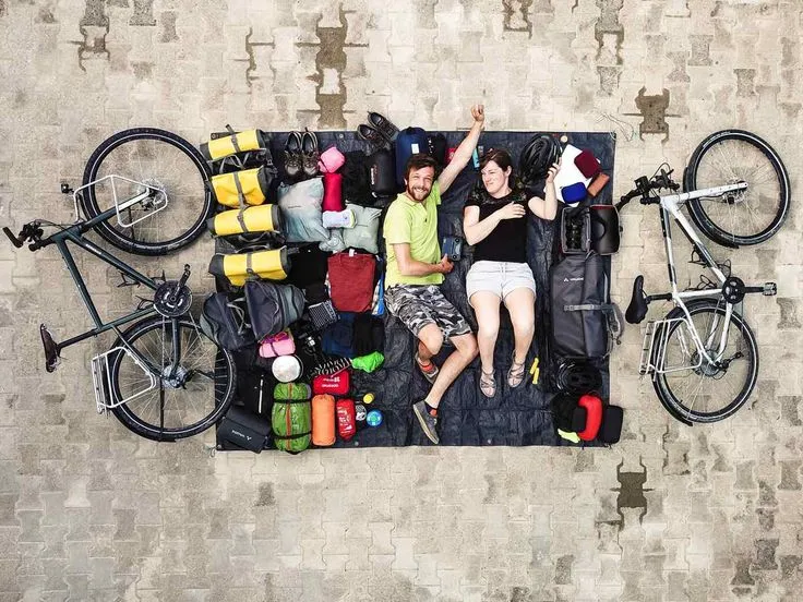 Cycling accessories arranged for a group day ride